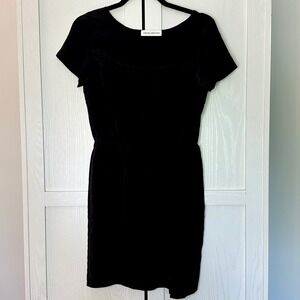 Amanda Uprichard Black Silk Mini Cocktail Dress Short Sleeve Size Small Party‎